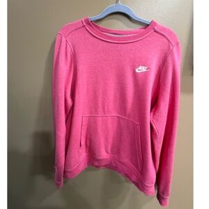 Nike Sportswear Club Fleece Women's Crew-Neck Sweatshirt Size Large Pink